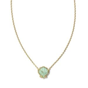 Kendra Scott Brynne Gold Shell Short Pendant Necklace in Sea Green Chrysocolla